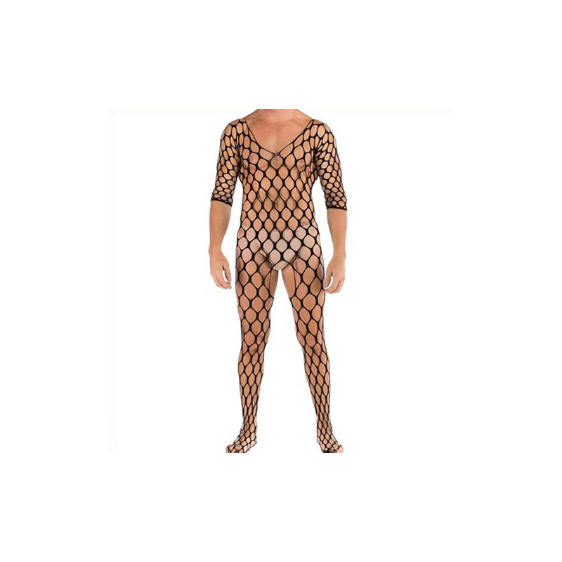 MenSexyWear Combinaison ouverte Mesh TITANIUM